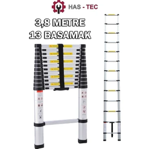 HAS - TEC Has-Tec 13 Basamaklı Düz Uzayan Teleskopik Merdiven 3,8 M