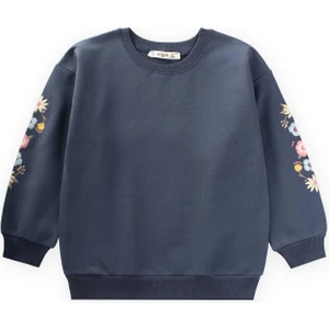 Kol Nakışlı Sweatshirt 2-10 Yaş Lacivert