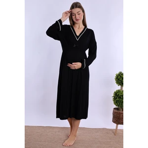 Siyah Hamile Lohusa Gecelik