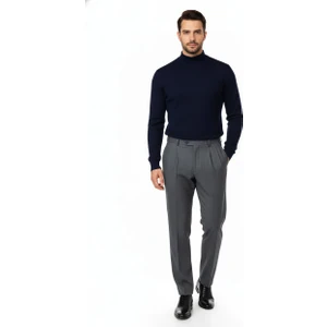 Erkek Kışlık Yarım Balıkçı Yaka Kazak Pamuklu Marina Örme Uzun Kollu Düz Renk Rahat Kesim