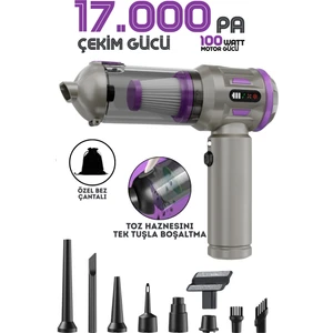 17000PA Auhma Ultra Güçlü Göstergeli 100W Led ışıklı Araç Içi Süpürge