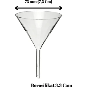 Mr. Crowley Cam Huni Kısa Form Çap 75MM (7,5 Cm) Isıya Dayanıklı Laboratuvara Uygun