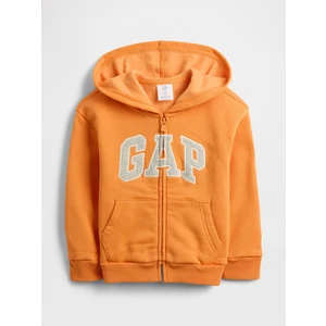 Erkek Bebek Turuncu Relaxed Gap Logo Kapüşonlu Ceket