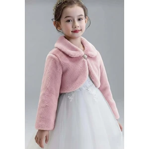 Mnk Baby & Kids Pelüş Uzun Kol Kız Çocuk Bolerosu M00681