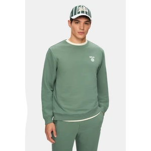 Valley Adaçayı Yeşili Bisiklet Yaka Baskılı Standard Fit Erkek Sweatshirt