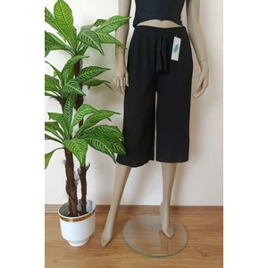 Vip Bera Tekstil Kadın Fitilli Çizgili Raporlu Pamuklu Bermuda Pantolon