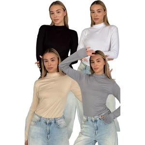 Kadın 4'lü Set Parmak Detaylı Body