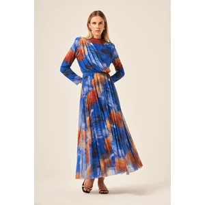 Ftz Women Kadın Likra Tül Elbise  Mavi 30417