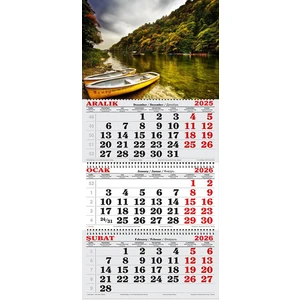 GENC DIJITAL BASKI 2026 Yılı Gemici Takvimi-Nehir Kenarı ve Ahşap Sarı Botlar