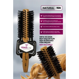 Venüsline 1126 Sert Kıllı Orta ve Uzun Boy Saçlar Için Düz ve Dalgalı Fön Fırçası