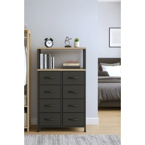 2 Raflı 8 Çekmeceli Şifonyer Yatak Odası Çocuk Odası Düzenleyici Deri Çekmeceli Organizer