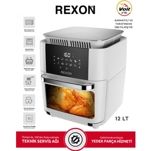 Xxl Airfryer Yağsız Fritöz Tavuk Çevirme Izgara 360° Dönüş 12 Lt Kapasite 7 Farklı Aparat