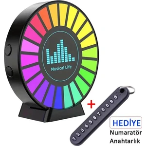 Rgb Sese Duyarlı Ritim Animasyonlu Müzik Ekolayzer 22 Ledli Şarjlı Kokulu LED Disk