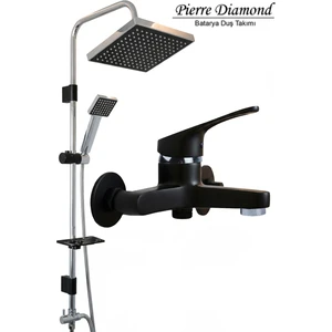 Siyah Banyo Bataryası ve Robot Duş Seti Siyah Banyo Seti Armatür Musluk Batarya Duş Musluk Duşu