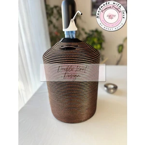 Double Knot Design Damacana Kılıfı Dekoratif Sepet - Organizer / Hediyelik Hasır Jüt Tress