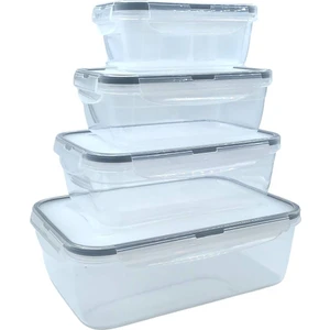 ® 4lü İç İçe Sızdırmaz Contalı Kilitli Kapaklı Plastik Erzak Saklama Kapları LC315