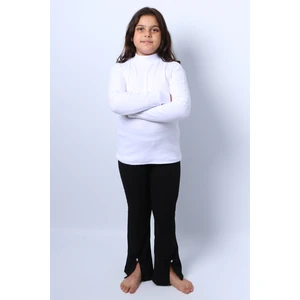 Kız Çocuk Triko Düz Badi Balıkçı Yaka D1