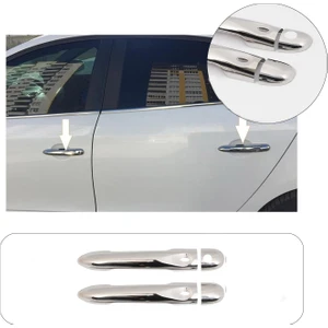 Renault Megane 3 Uyumlu 2010-2016 Krom Kapı Kolu 2 Kapı Paslanmaz Çelik (SENSÖRLÜ)