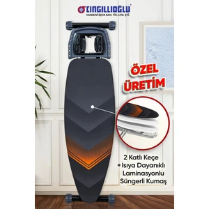 CM-777 Titanic Black Serisi Ergonomik Tasarım Ütü Masası Lale Motif Ütü Park Yeri