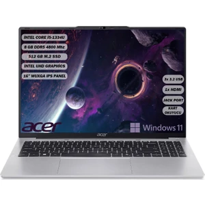 Aspire Lite I5-1334U 8 GB 512 GB SSD 16" ( 1920 x 1200) IPS Windows 11 Home  NX.J23EY.001