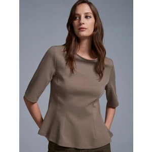 32077 Peplum Top-Açık Haki