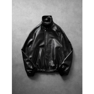 Vintage Bomber Oversize Deri Ceket