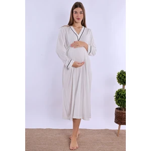 Ekru Hamile Lohusa Gecelik