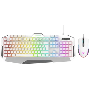 Km-34 Glare Beyaz USB Rgb Aydınlatmalı Q 12800 Dpı Mouse Gaming Oyuncu Klavye Set