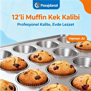 Pasajdanal 1 Adet 12’li Muffin Kek Kalıbı – Dayanıklı, Çok Amaçlı Fırın Kalıbı