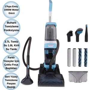 T20 Pro HydroStream 17kPa 1000W Buhar Fonksiyonlu Dikey Halı Yıkama Koltuk Yıkama ve Buharlı Paspas Makinesi