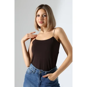 Lastik Ip Askılı Atlet 21563 Kahve