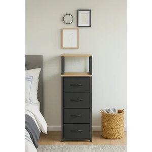 2 Raflı 4 Çekmeceli Şifonyer Deri Çekmeceli Şifonyer Yatak Odası Organizer Çok Amaçlı Düzenleyici