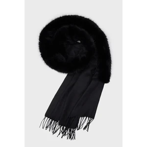 Suni Kürklü Şal - Siyah
