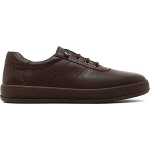 Kadın Kahverengi Bağcıklı Deri Comfort Ayakkabı 25AFD501018