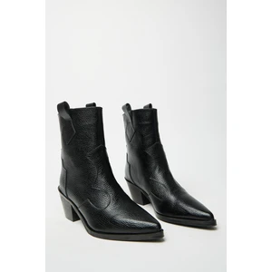 Siyah Kadın Sivri Burun Kovboy Bot