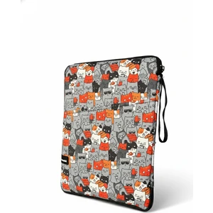 Çok Bölmeli, Kedi Desenli Samsung Galaxy Tab S10 Fe+ 5g SM-X626B ile Uyumlu 13.1" Tablet Çantası