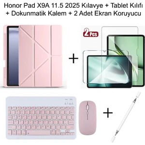 Yesnıce Honor Pad X9A 11.5 Inç 2025 Uyumlu Standlı Kılıf Dokunmatik Kalem ve Klavye Set