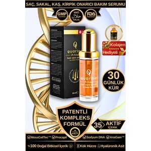 Dr. Sammy's Quarine Onarıcı Premium Saç Serumu (1 Aylık) Dökülmelere Karşı Bitkisel Kök Hücre Ekstratları, Vitamin ve Mineral Içeren %100 Saf ve Doğal Saç, Sakal, Kaş, Kirpik için Serum