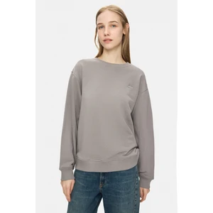 Sunnıva Koyu Gri Bisiklet Yaka Nakışlı Loose Fit Kadın Sweatshirt