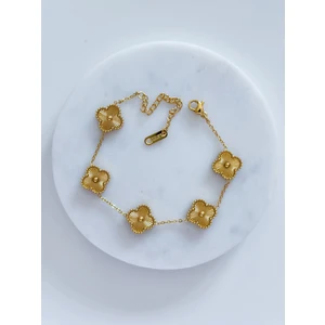 Chic & Shine Çelik Gold Renk Yonca Bileklik