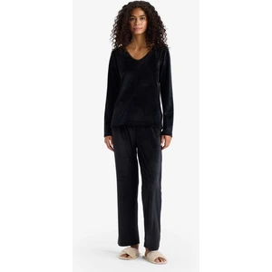 Pijama Takımı Regular Fit Uzun Kollu Velur Üst Uzun Alt E8691AX25WN