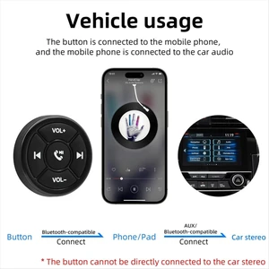 Kablosuz Bluetooth Uzaktan Kumanda Araba Bisiklet Medya Düğmesi Mp3 Müzik Çalar Ios Android Telefon Tablet Için (Yurt Dışından)