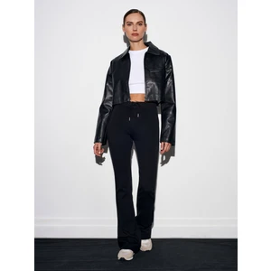 71891 Beli Lastikli Ispanyol Paça Eşofman-Siyah