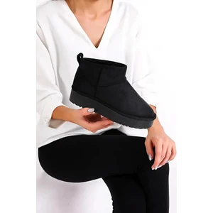 Oslo Mini Süet Yarım Bot Içi Tüylü Kalın Taban Kadın Ayakkabı