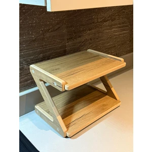 Lüks Ahşap Mutfak Tezgah Rafı 38X27X25, Estetik Raf, Çok Kullanışlı Raf, Baharatlık, Bardaklık