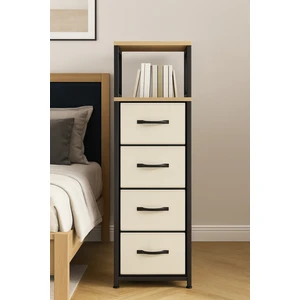 2 Raflı 4 Çekmeceli Şifonyer Deri Çekmeceli Şifonyer Yatak Odası Organizer Çok Amaçlı Düzenleyici