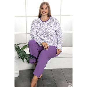 Farya Home Büyük Beden Pamuklu 2 Iplik Kışlık Uzun Kollu Pijama Takımı