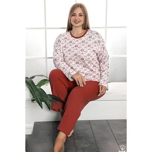 Farya Home Büyük Beden Pamuklu 2 Iplik Kışlık Uzun Kollu Pijama Takımı