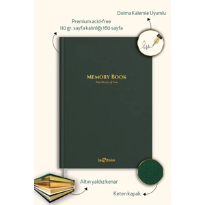 Le Color Memory Book Keten Hatıra Defteri Altın Kenarlı Anı Albümü Yeşil