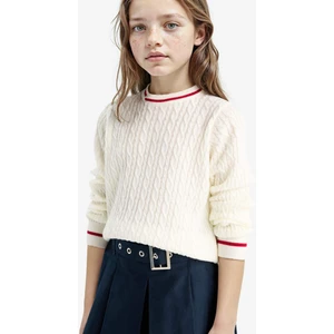 Kız Çocuk Standart Fit Bisiklet Yaka Triko Kazak E7740A825AU